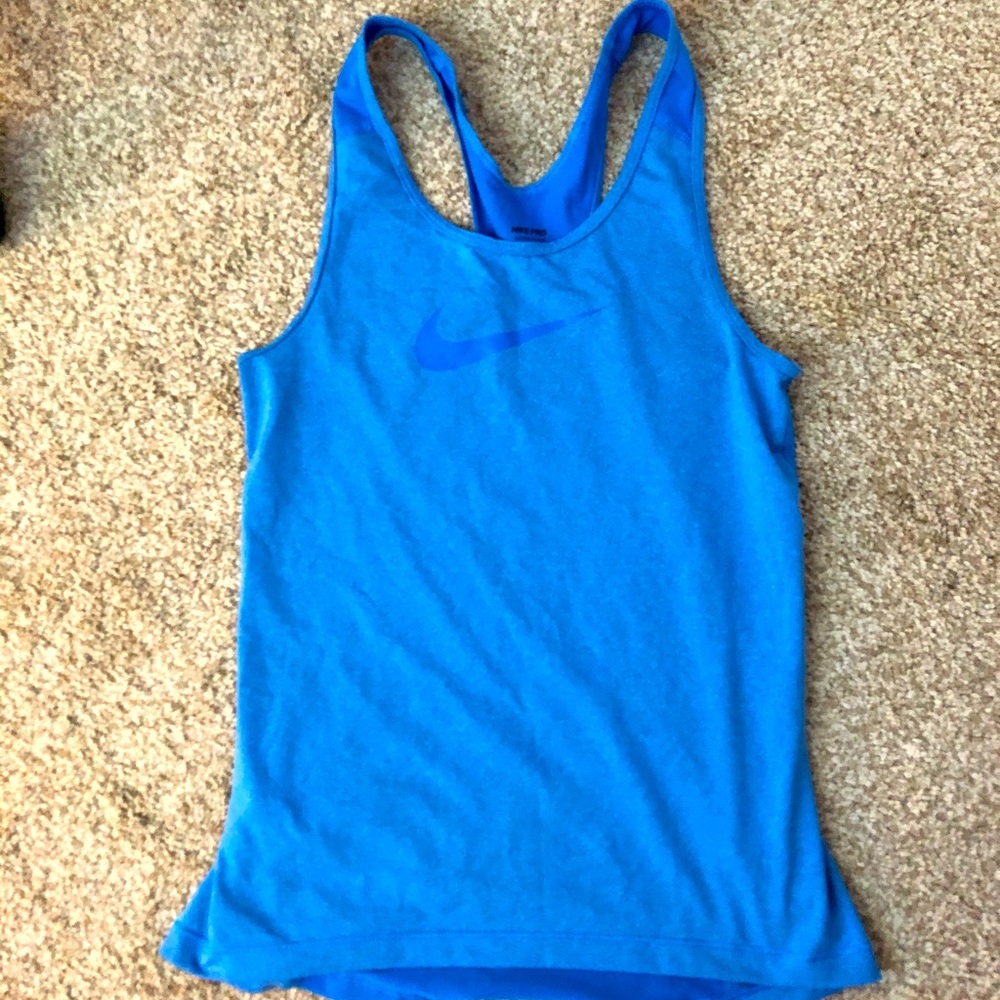 4/$20 Nike pro razor back tank blue size small